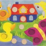 GOKI Beillesztős játék dobókockával – Színek