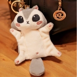 Plüss kulcstartó repülő erszényes mókus szürke 10 cm