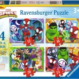 Puzzle RAVENSBURGER Spidey és az ő csodálatos barátai 4 az 1-ben