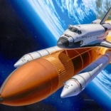 Műanyag modell Space Shuttle Discovery & Raktétameghajtók