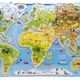 Mágneses puzzle világ térkép - képek és játék 2 az 1-ben