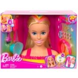 Barbie neon szivárványos szőke hajformázó fej
