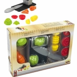 Zöldségkészlet vágódeszkával és késsel