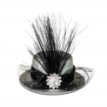 Elegáns Ezüst Mini Kalap Dísszel