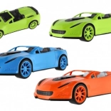 Műanyag sportautó 38 cm, szabadonfutó, hálóban, 3 szín