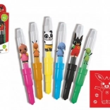 BING fújós filctollak sablonokkal, 6 szín