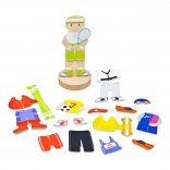 Mágneses öltöztető puzzle – sporttevékenységek, Bigjigs Toys