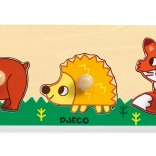 Egyszerű fa puzzle Erdő Állatkák fogantyúkkal