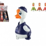 Lendkerekes kacsa 9 cm – nyomd meg és megy, 4 szín, műanyag, 16 db-os doboz