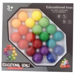 Oktató puzzle labdák 3+ – színes összekapcsolható golyók