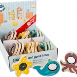 Small Foot fa érzékszervi játék, óceán – bálna és polip