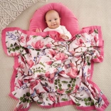 Bambusz muszlin takaró Magnolia Lovebirds 106x106 cm