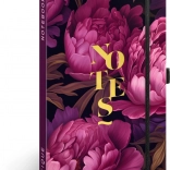 NOTIQUE jegyzetfüzet Lila virágok, vonalas