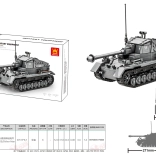 Szürke tank építőkészlet, 632 darab
