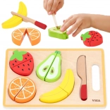 VIGA fa Montessori szeletelhető gyümölcskészlet