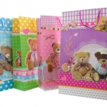 Színes ajándéktáska – extra nagy, mackókkal