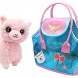 Plüss láma táskával gyerekeknek