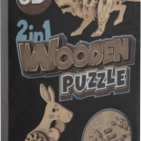 Fa 3D puzzle 2 az 1-ben kenguru és oroszlán GRAFIX