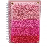 Szenzoros rózsaszín jegyzetfüzet bojtokkal A5, 80 lap