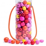 Gyöngyök tubusban rózsaszín–sárga–piros