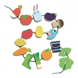 fűzős játék – Vilac kerti téma – fa fűzős játék a finommotorika fejlesztéséhez