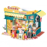 ROBOTIME ROLIFE CANDY HOUSE cukrászda – 3D miniatűr DIY házikó LED világítással