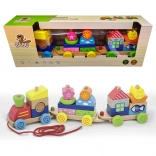 Összerakható fa vonat gyerekeknek