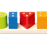 Fából készült alakválogató CUBIKA, 17 darab