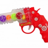 Pisztoly színes fény- és hanghatásokkal - piros
