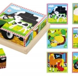 Babu képes fa kockák – farm állatkái – 9 kocka