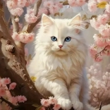 Gyémántmozaik – macska a virágok között