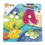Viga fa puzzle fogantyúval, ruhák