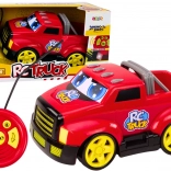 Rajzfilmszerű RC kisautó fényekkel és hangokkal – piros