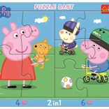 TREFL Baba puzzle Boldog Peppa malacka 2 az 1-ben, 10 darab