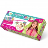 Gumi karkötők készítő készlet szövőkerettel és 600 gumival