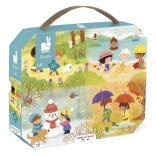 JANOD Puzzle bőröndben – négy évszak, 36 darab