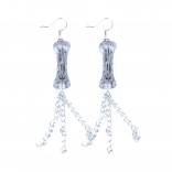 Csont alakú, gótikus stílusú fülbevaló Halloweenre