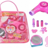 gyerek kozmetikai készlet táskában, elemes hajszárítóval
