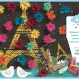 Djeco kollázsok színes bojtokkal