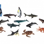 Műanyag tengeri lények 8-10 cm, vegyes fajták dobozban