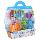 Színes gyerekteakészlet arcos motívummal