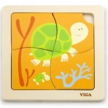 Fa puzzle teknőc négy darabbal