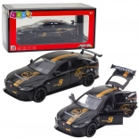 Fém sportautó 1:32 visszahúzós meghajtással, fényekkel és hangokkal – fekete