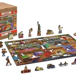 WOODY CITY Kétszínű fa puzzle Édes kaland 2 az 1-ben, 1000 darab