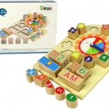 Fa oktatási óra színes számokkal és válogatóval