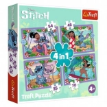 Puzzle Lilo & Stitch 4 az 1-ben Őrült nap Trefl