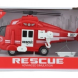 Elemes tűzoltó helikopter fénnyel és hanggal