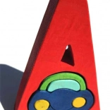 Fa betű A autócskával gyerekeknek