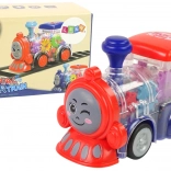 Vidám Mozdony Gyerekeknek LED Fények Súrlódásos Meghajtás