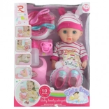 Babapólya 30 cm hangokkal és pisilő funkcióval, kiegészítőkkel